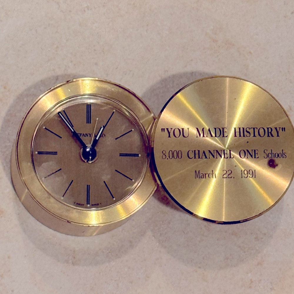 Tiffany & Co Brass commemorative clock